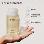 Ouai Fine Hair Shampoo - Biotin Thickening Shampoo For Flat, Thin Hair - Volumizing & Strengthening Keratin & Chia Seed Oil For Women & Men - Lightweight, Color-Safe, Sulfate Free, 10 Oz