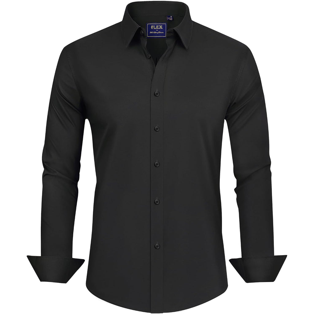 J.Ver Men'S Dress Shirts Stretch Stain Shield Long Sleeve Solid Formal Shirt Business Casual Button Down Shirts