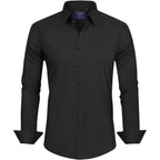 J.Ver Men'S Dress Shirts Stretch Stain Shield Long Sleeve Solid Formal Shirt Business Casual Button Down Shirts