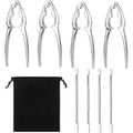 8 Pcs Seafood Tool Set,Crab Crackers And Tools Set,Crab Leg Cracker Tool,4 Crab Leg Crackers, 4 Stainless Steel Crab Forks And 1 Storage Bag,Suitable For Seafood And Various Nuts