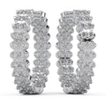 1.06 Ctw Round Cut Natural Diamond Designer Hoop Earrings for Women | 925 Sterling Silver | I-J Color I2-I3 Clarity | Hypoallergenic Fine Jewelry | Elegant Gift Box Included