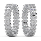 1.06 Ctw Round Cut Natural Diamond Designer Hoop Earrings for Women | 925 Sterling Silver | I-J Color I2-I3 Clarity | Hypoallergenic Fine Jewelry | Elegant Gift Box Included
