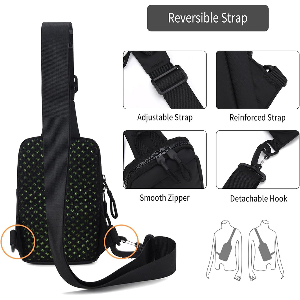 Peicees Small Crossbody Bag for Men Women Mini Sling Bag Travel Running Phone Daypack Cross Body Shoulder Bags with Keyholder