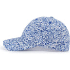 Floral Baseball Cap Cotton Dad Hat Adjustable Print Ball Cap for Women Blue