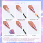Chrome Nail Powder 6 Boxes Metallic Mirror Effect Nail Art Powder, Holographic Pigment Glitter Dust for Gel Polish Manicure Decoration with 6 Eyeshadow Sticks