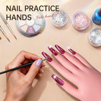 AORAEM Nail Trainning Hand Flexible Soft Practice Plastic Mannequin Hand Nails Tips Art Trainer Manicure Practice Hand Tool