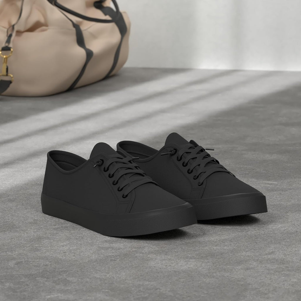 Women Canvas Sneaker Slip On Non Slip Casual Shoes Lace Up Canvas Low Top White Shoes Loafers For Women Fashion Black Sneaker