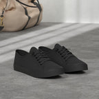 Women Canvas Sneaker Slip On Non Slip Casual Shoes Lace Up Canvas Low Top White Shoes Loafers For Women Fashion Black Sneaker