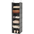 6 Tier Shelf Hanging Closet Organizer, Closet Hanging Shelf With 2 Sturdy Hooks For Storage, Foldable (Grey)