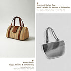 Rattan Purse For Women, Structured Straw Tote Bag, Woven Wicker Satchel Handbag With Reinforced Handles, Summer Beach Travel Bag For Daily Use