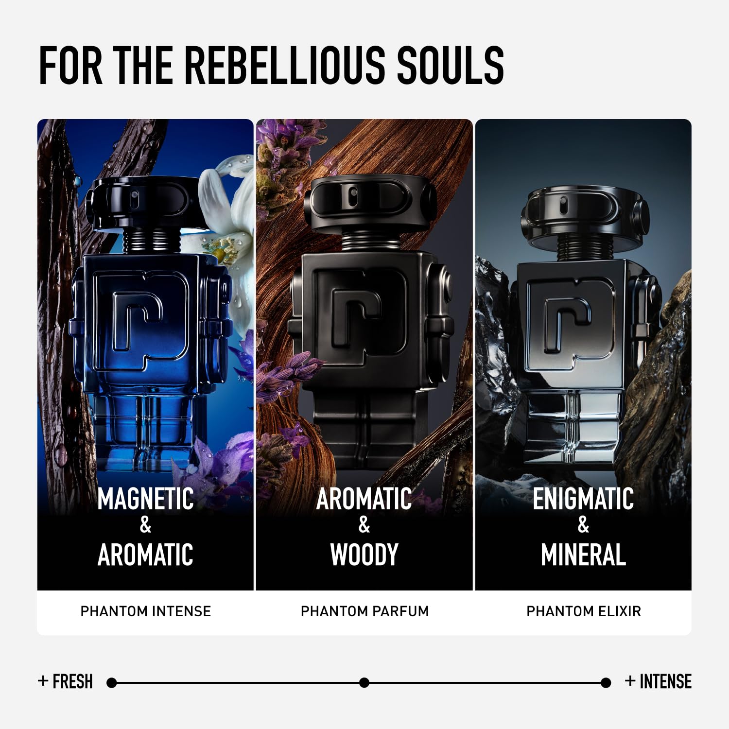 Rabanne Phantom Parfum For Men - Aromatic Woody Amber Perfume With Lavender, Vanilla & Vetiver - Long Lasting & Addictive Refillable Fragrance Spray From Paris