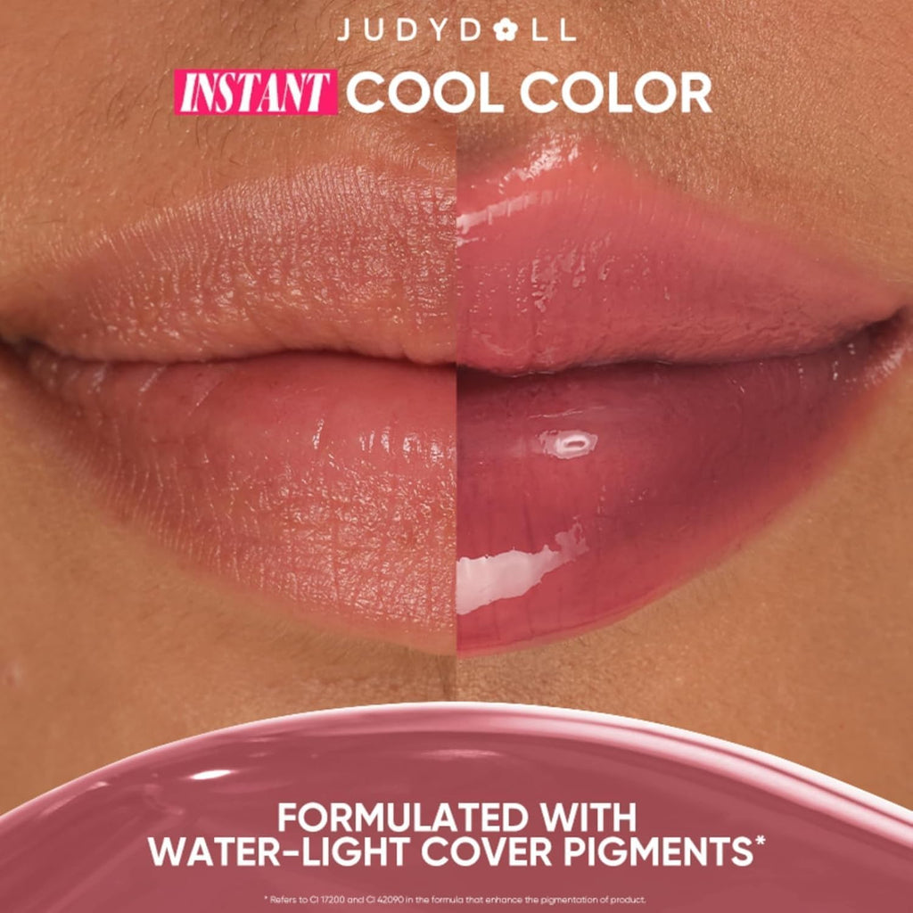 JUDYDOLL Ice Watery Lip Gloss, GEN-2,Moisturizing Liquid Lipstick with Hyaluronic Acid & Collagen,Long-lasting Mirror Lip Glazes with Iron Applicator(06 Olong Classic)