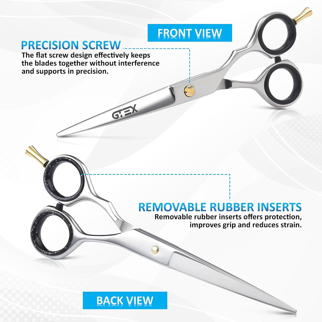 Hair Scissors, 6.5 Inch Professional Hair Cutting Scissors For Women Men Adults - Barber Scissors Hair Shears - Super Sharp Haircut Scissors - Tijeras De Peluqueria Profesional