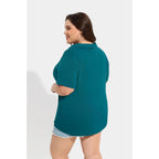 Plus Size Collared Polo Shirts Summer Short Sleeve V Neck Business Tops for Women XL-5XL