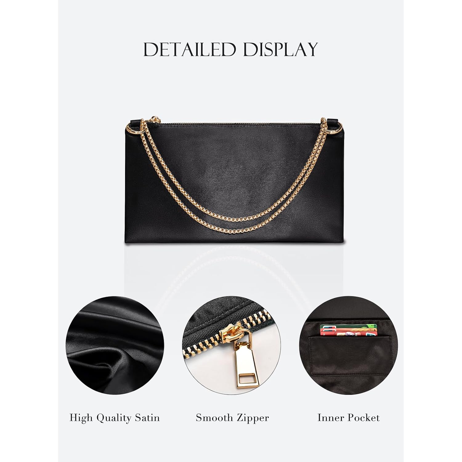 Women'S Evening Handbag Satin Shoulder Bag Purse For Prom Engagement Cocktail Party Wedding