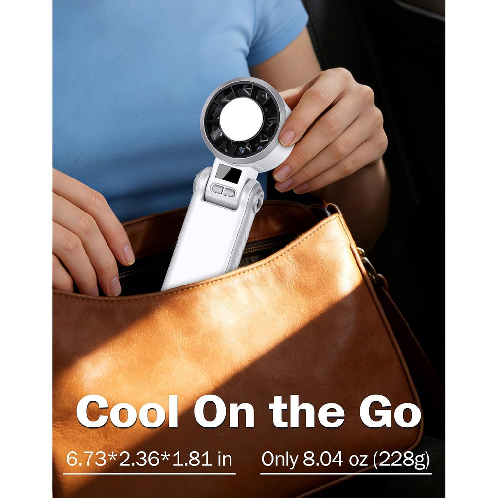 Portable Handheld Fan With Semiconductor Ice Cooling, [Instant Ice Relief], 4000Mah Rechargeable Mini Personal Fan, 5 Speeds, Quiet Usb Travel Fan For Outdoor, Commuting, Summer Heat