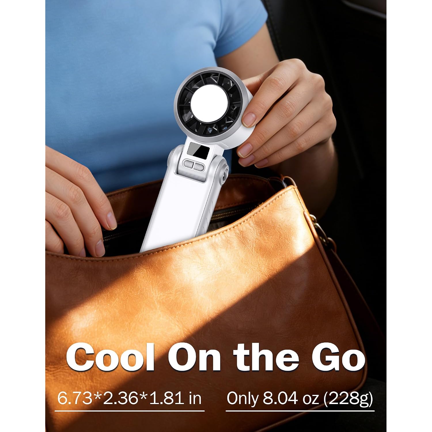 Portable Handheld Fan With Semiconductor Ice Cooling, [Instant Ice Relief], 4000Mah Rechargeable Mini Personal Fan, 5 Speeds, Quiet Usb Travel Fan For Outdoor, Commuting, Summer Heat