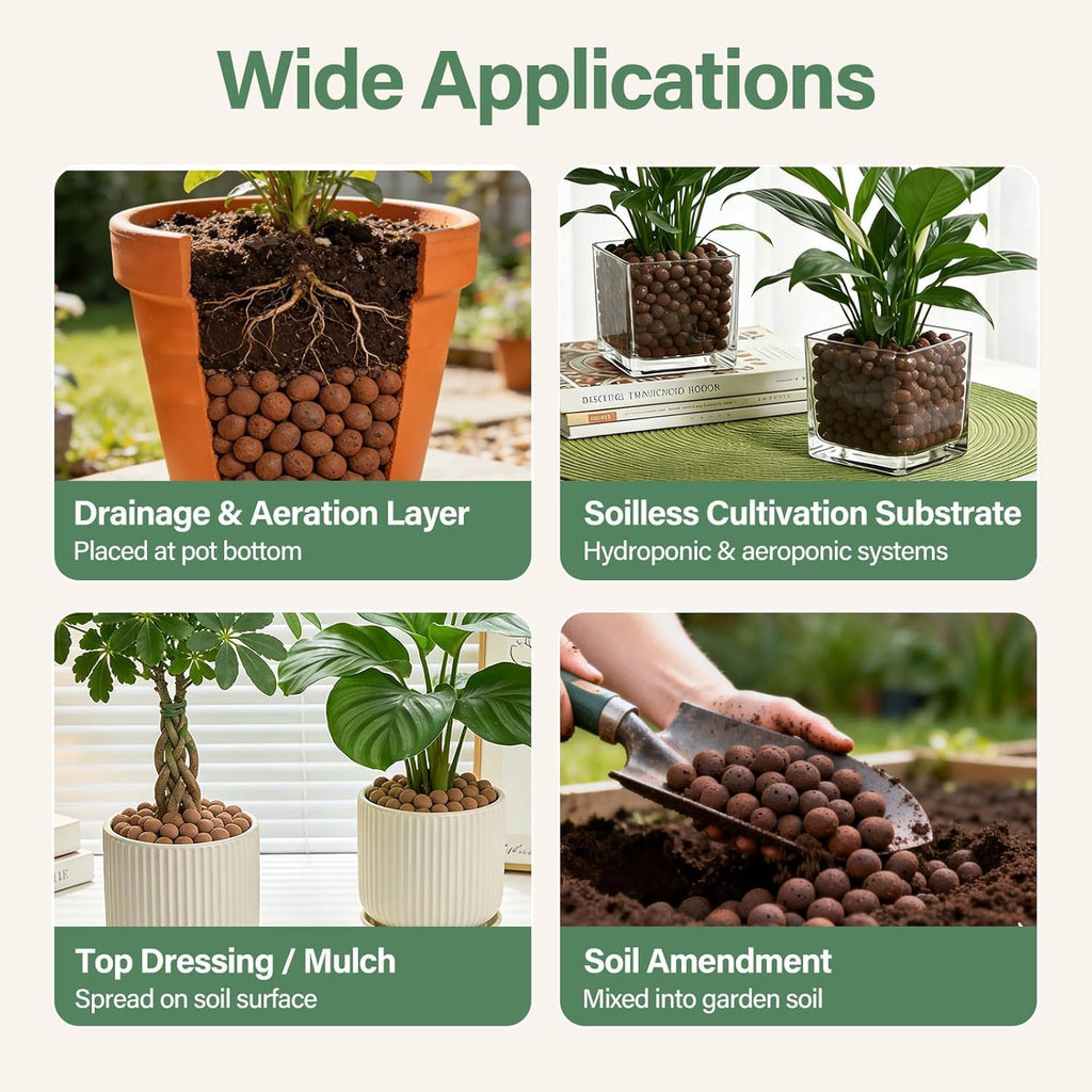 2Lb Leca Clay Pebbles For Plants, 4-16Mm Hydro Balls For Drainage | Reusable, Ph-Neutral, Lightweight Expanded Clay Pebbles, Semi-Hydroponics Setups, Orchids, Succulents, Potted Plants