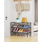Kitsure Shoe Rack - Non-Woven Shoe Rack Shelf, Shoe Organizer for Closet, Entryway, Garage & Corridor, Stackable Shoe Shelves, 27.5" Wide - 3 Tier, Black