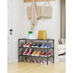 Kitsure Shoe Rack - Non-Woven Shoe Rack Shelf, Shoe Organizer For Closet, Entryway, Garage & Corridor, Stackable Shoe Shelves, 27.5" Wide - 3 Tier, Black