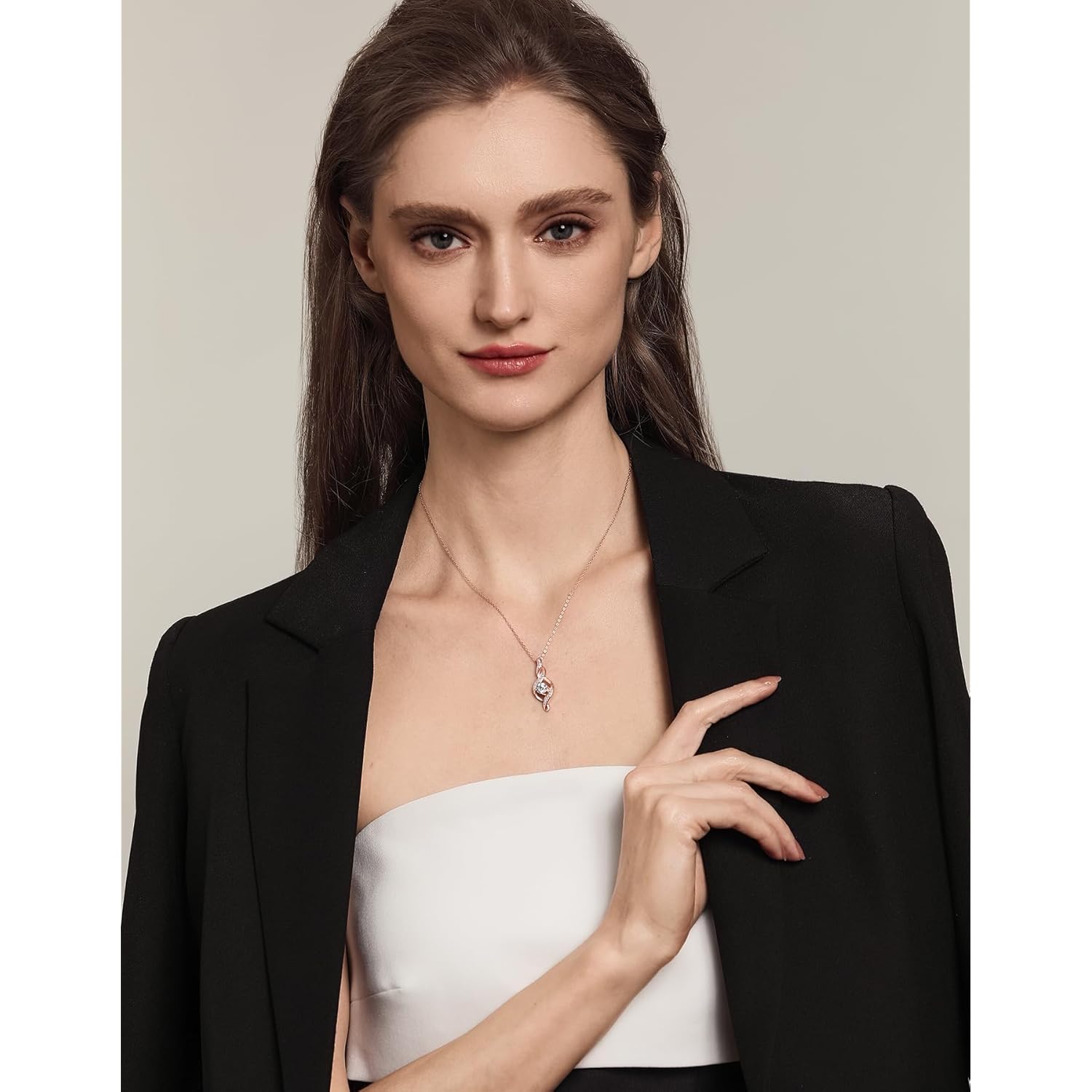 Diamond Necklace for Women, 0.85 Carat 14K Gold Plated 925 Sterling Silver IGI Certified LAB GROWN Diamond Necklaces(D-E Color, VS Clarity)