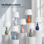 Table Lamp Set Of 2, Modern Ceramic Bedside Lamps For Night Stands, Classic Small Lamp Nightstand Lamp For Bedroom Living Room Desk End Table Rocker Swtich White