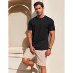 Coofandy Men'S T Shirt Short Sleeve Cotton Blend T-Shirts Crew Neck Casual Summer Basic Tee Shirts