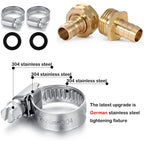 5/8" Barb Male & Female Brass Garden Hose Repair Kit, 2 Set | With Clamps Hose End Repair Connector, Durable Brass Fittings For 5/8" Hose, Garden Watering & Car Washing Repair