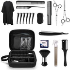 14Pcs Hair Cutting Kit With Barber Bag, Haircut Scissors, Barber Cape With Adjustable Neck Size&Neck Duster Brush, Profesional Barber Accessories For Barber/Salon/Home