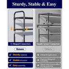 Kitsure Shoe Rack, 39" Wide Extra-Long Shoe Organizer, 3-Tier, Black | Closet, Front Door Entrance, Entryway, Stackable & Detachable Shelf, Closet Organizers And Storage