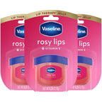 Vaseline Lip Therapy Rosy Lips 3-Pack – Moisturizing Lip Balm For Very Dry Lips In Mini Jars, 0.25 Oz.