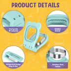 Tacgea Uncrustable Sandwich Maker – 3.7 Inch Sandwich Sealer And Cutter For Lunchbox And Breakfast, Square Shape, Light Blue