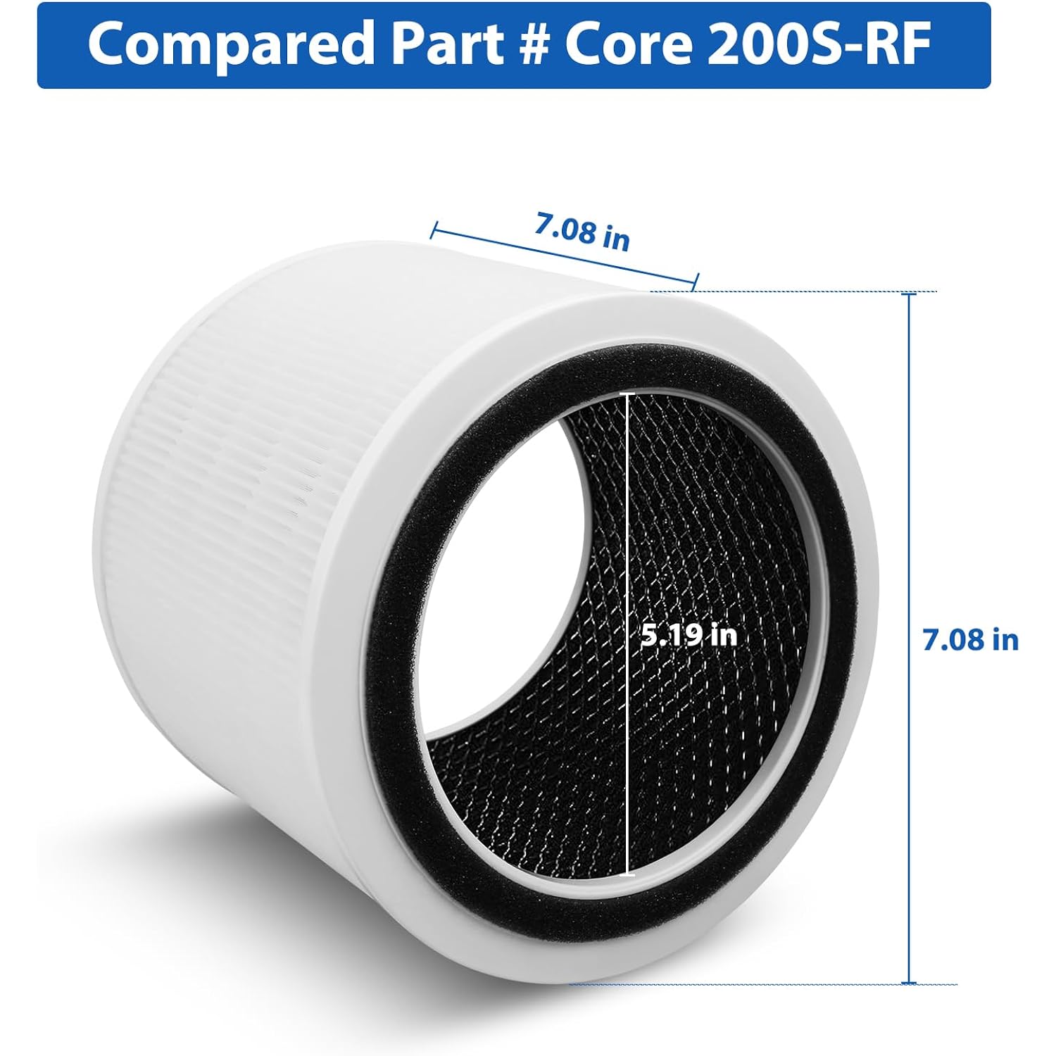 Core 200S Replacement Filter Compatible With Levoit Core 200S Core 200S-P Smart Wifi Air Purifier, Fit For Levoit Core 200S Replacement Filter, 2Pack 3-Stage H13 Grade True Hepa Filter, Core 200S-Rf