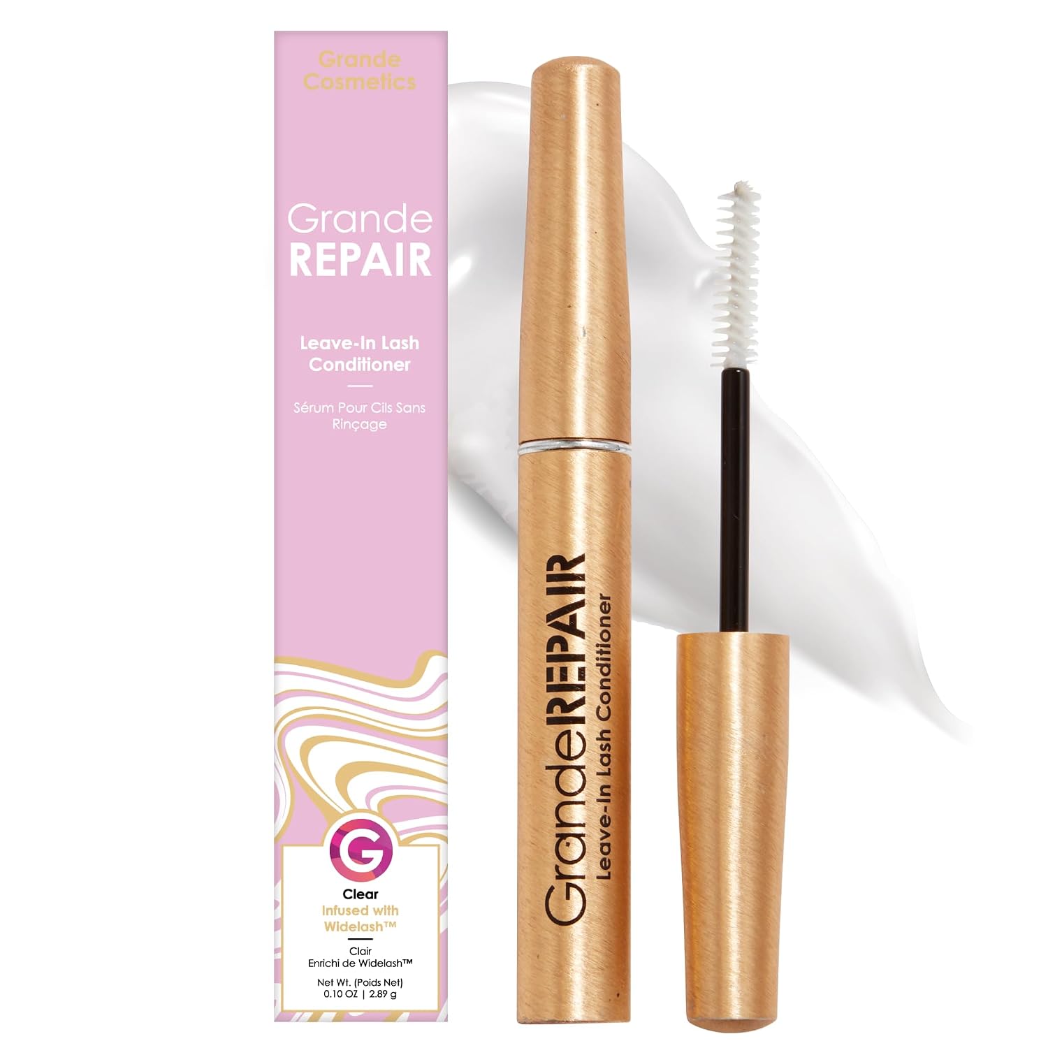 Grande Cosmetics Granderepair Leave-In Lash Conditioner Strengthens, Softens & Protects With Biotin Peptide & Nourishing Oils- Invisible Formula To Prevent Breakage, Support Healthier Lashes (0.10 Oz)