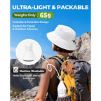 Cooling Bucket Hat for Women Men,Lightweight Wide Brim Sun Hat for Beach,Golf, Fishing,Moisture-Wicking&Foldable White