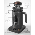 Electric Tea Kettle, Intasting Glass Electric Kettle With Tea Infuser And Precise Knob Temperature Control, 1200W Fast Heating, Bpa-Free, Easy To Clean, 1 Liter (Dark Gray)