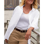 Button Down Shirts for Women Oxford Long Sleeve Dress Shirts Cotton Collared Wrinkle Free Blouse Tops