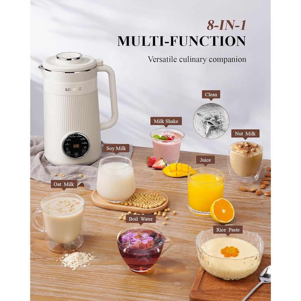 Kidisle 8 In 1 Nut Milk Maker Blender, 32Oz Homemade Soy, Almond, Oat, Coconut, Plant Based And Non Dairy Beverages, Automatic Soybean Machine With Delay Start/Keep Warm/Boil Water, Cream