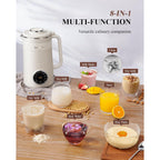 Kidisle 8 In 1 Nut Milk Maker Blender, 32Oz Homemade Soy, Almond, Oat, Coconut, Plant Based And Non Dairy Beverages, Automatic Soybean Machine With Delay Start/Keep Warm/Boil Water, Cream