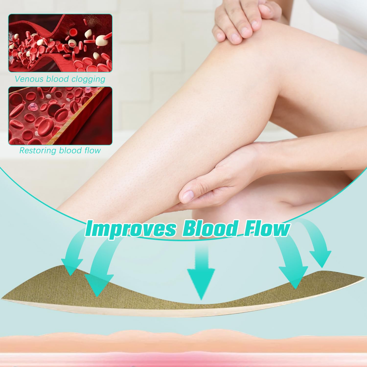 Leg Renew Varicose Veins Patch,Professional Relief for Varicose Veins in The Legs，Natural Ingredients Leg Treatment for All Skin Types (2 Pack)