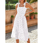 Imily Bela Womens Summer Floral Maxi Dress Boho Tie Strap Sleeveless Smocked A Line Beach Sundress Long Dresses