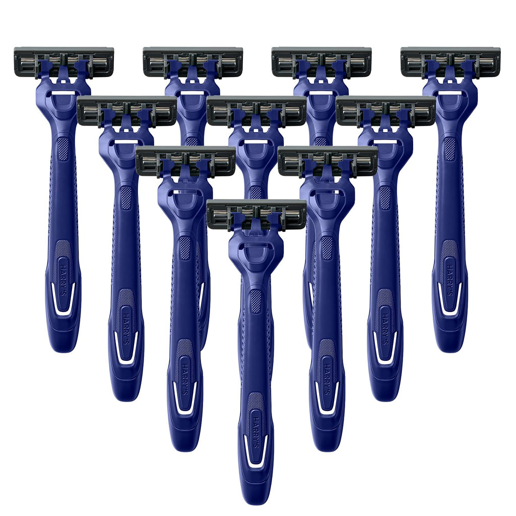 Harry's Disposable Razors for Men - 10 Count - 3-Blade Men's Razors for Travel and On-the-Go Convenience