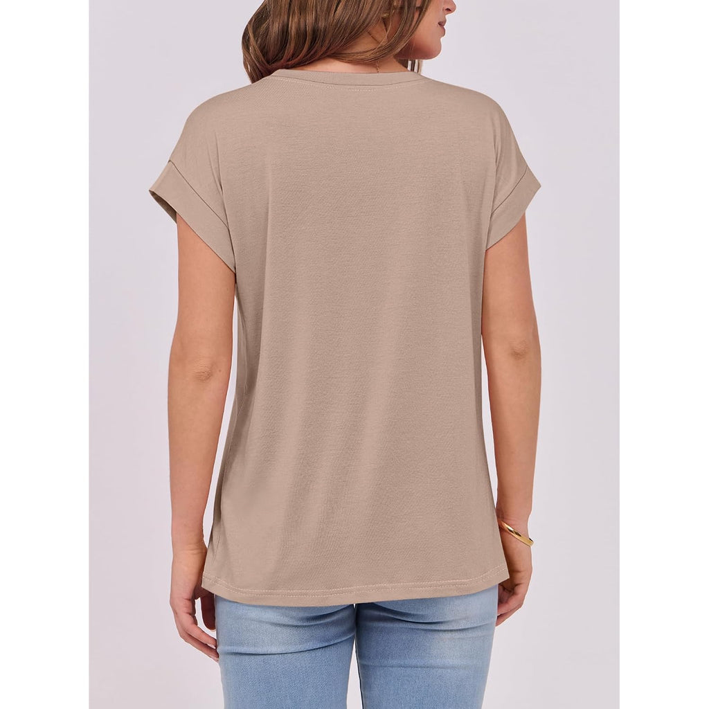 ANRABESS Womens Tops Summer Cap Sleeve Basic Tee Shirts 2026 Trendy Loose Fit Casual Dressy Business Work Tshirts Clothes