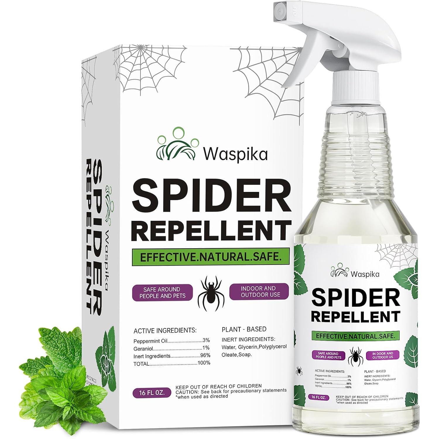 Peppermint Oil Insect And Spider Repellent Spray, Repels And Kills Ants And Bugs, Extra Strength Natural Plant Based Pest Control For Home, Kitchen And Garden, Safe For Family And Pets, 16 Oz