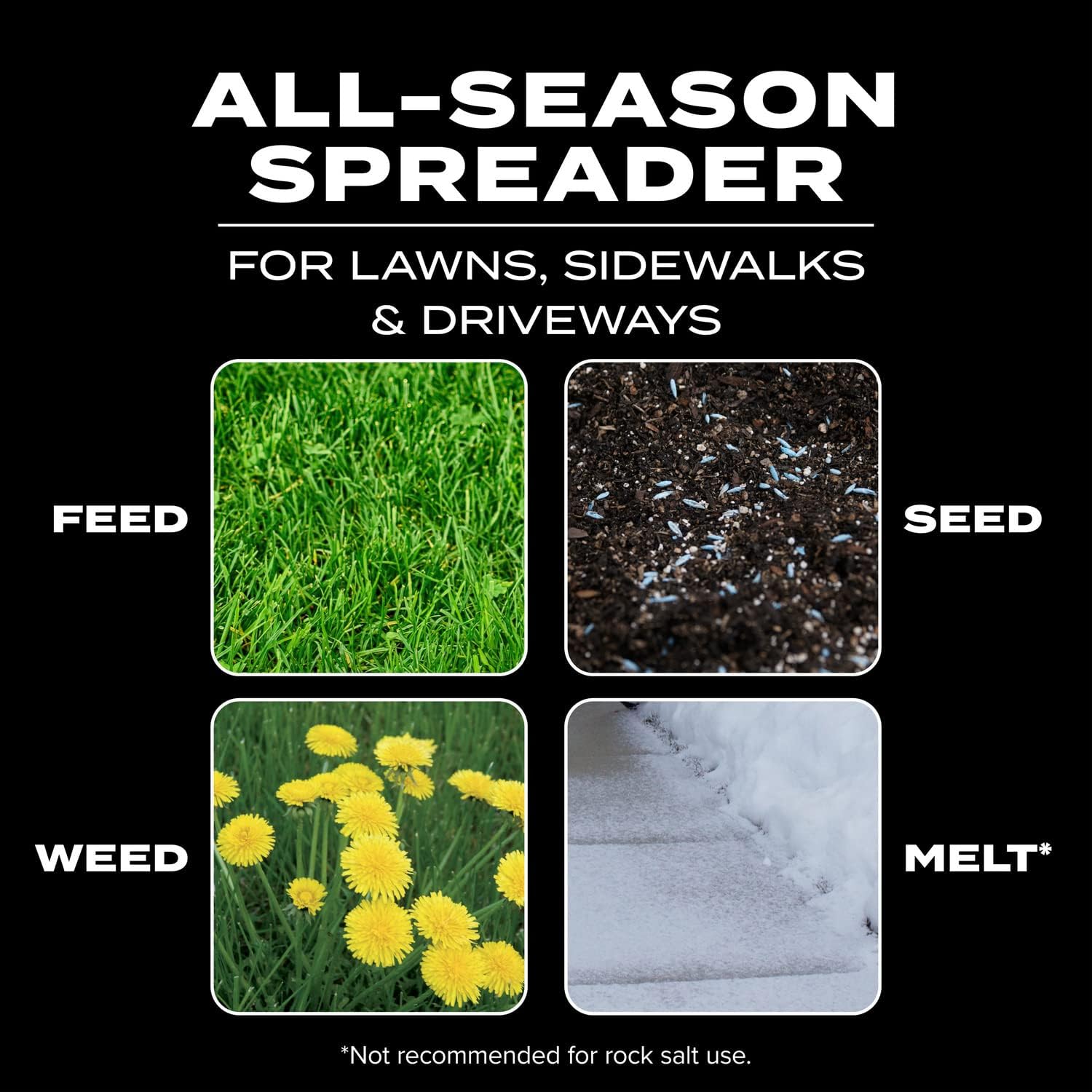 Scotts Turf Builder Edgeguard Dlx Broadcast Spreader For Seed, Fertilizer, Salt, Ice Melt, Holds Up To 15,000 Sq.Ft. Product, Green | Spreader For Lawn Fertilizer, Weed & Insect Control, Grass Seed, And Ice Melt, Holds Up To 15,000 Sq. Ft. Of Product