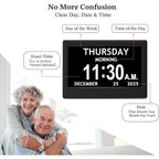 7'' Dementia Clock For Seniors, Large Display Digital Clock With Date, Time, Day Of Week For Elderly, Memory Loss, Alzheimer, 1024*600P Hd, 10 Reminders & 6 Alarms, Auto Dimming & Dst, Remote Control