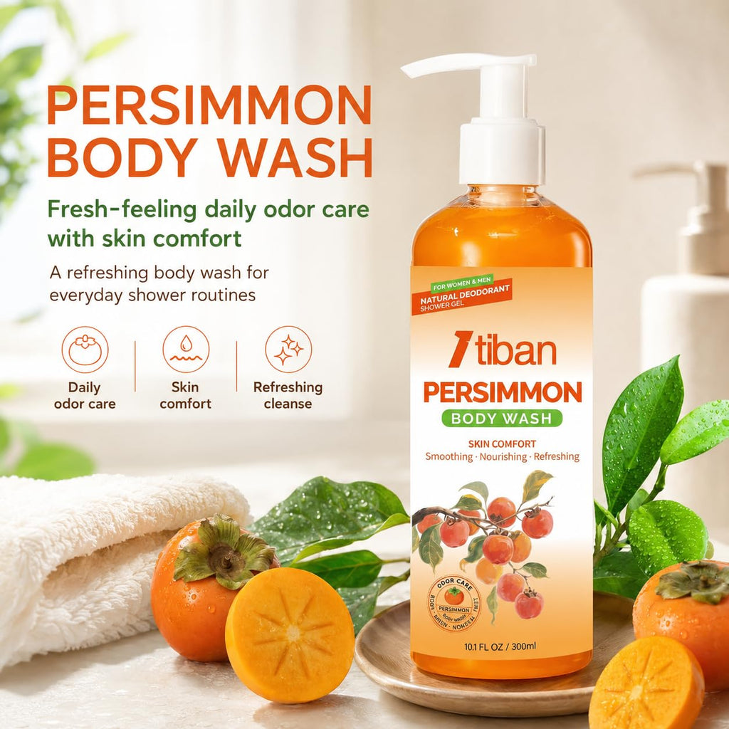 Persimmon Body Wash For Old People Smell, Odor Control, 10.1 Fl Oz