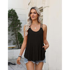 Womens Flowy Tank Tops Spaghetti Strap V Neck Camisole Dressy Casual Summer Loose Fit Sleeveless Shirts