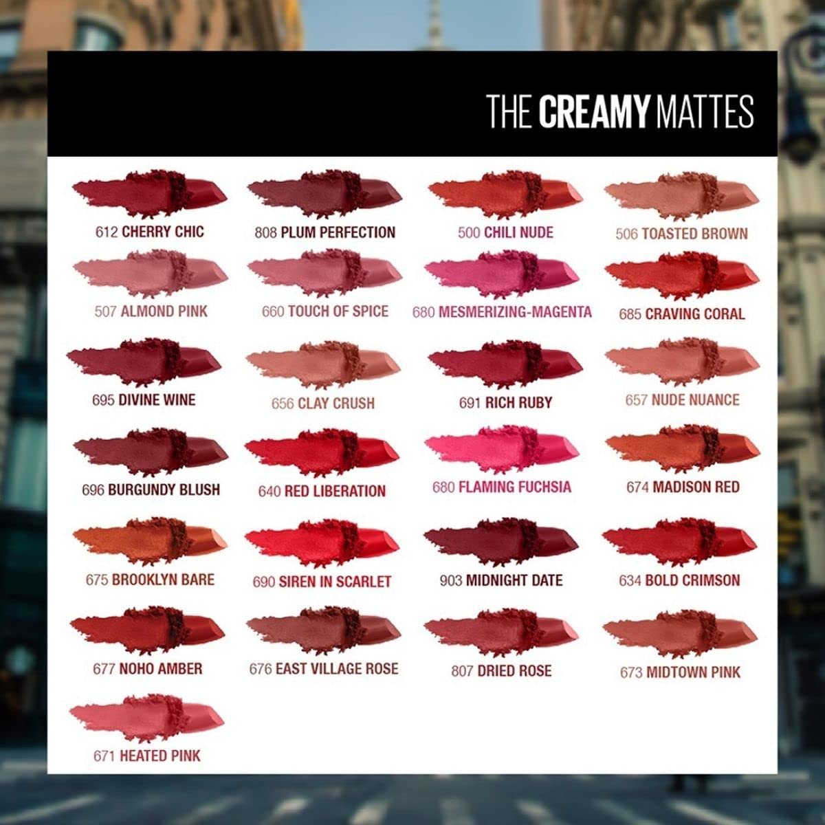 Maybelline Color Sensational Lipstick, Lip Makeup, Matte Finish, Hydrating Lipstick, Nude, Pink, Red, Plum Lip Color, Siren In Scarlet, 0.15 oz; (Packaging May Vary)