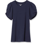 Women's Regular-Fit Twist Puff Sleeve Crewneck T-Shirt